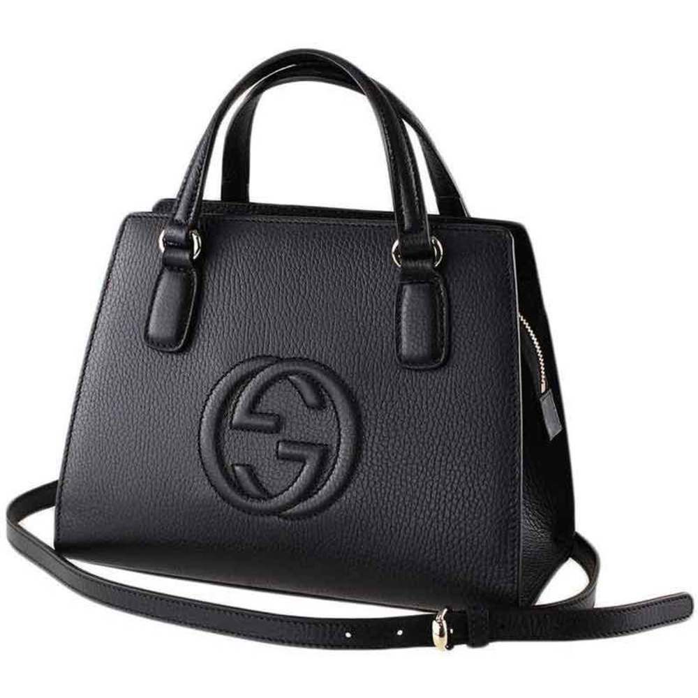 Gucci GG Soho Embossed Logo Shoulder Bag Black Mini
